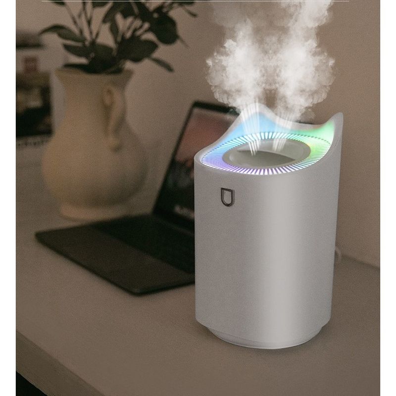 Electronice si Electrocasnice - Climatizare si sisteme de incalzire - Aparate filtrare aer - Umidificatoare - Umidificator cu duza dubla, Flippy, de capacitate mare 3L, alb - Infinity.ro