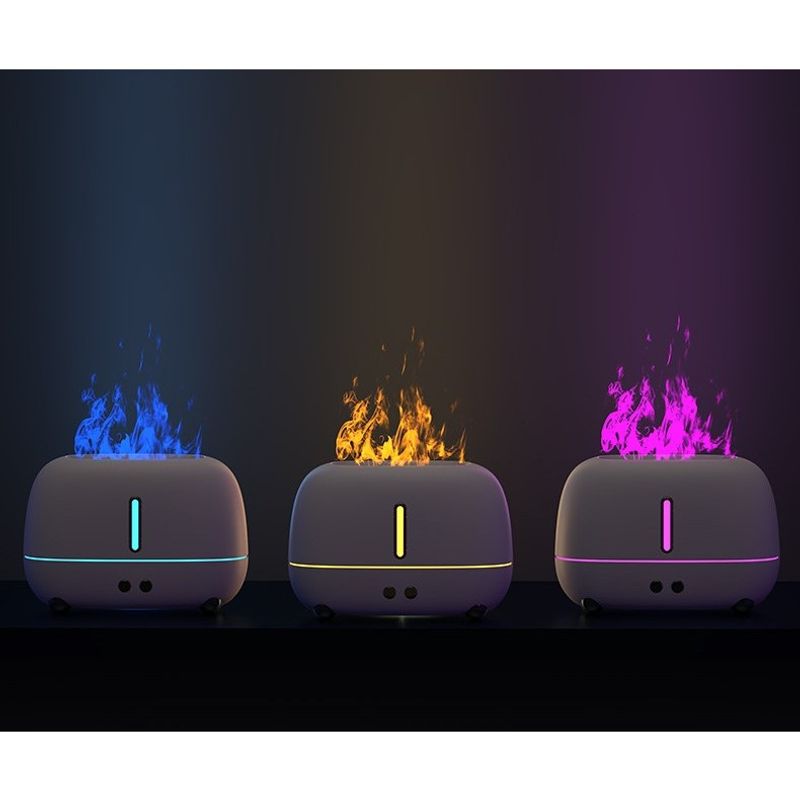 Electronice si Electrocasnice - Climatizare si sisteme de incalzire - Aparate filtrare aer - Umidificatoare - Umidificator de tip flacara, Flippy, cu aromaterapie, 7 culori, 250 ml, negru - Infinity.ro