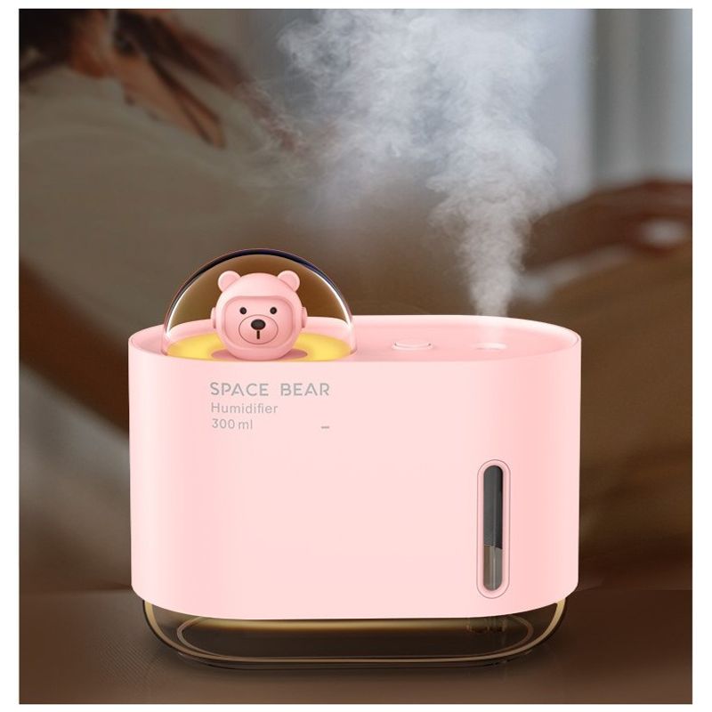 Electronice si Electrocasnice - Climatizare si sisteme de incalzire - Aparate filtrare aer - Umidificatoare - Umidificator Urs Spatial, Flippy, 300 ml, roz - Infinity.ro