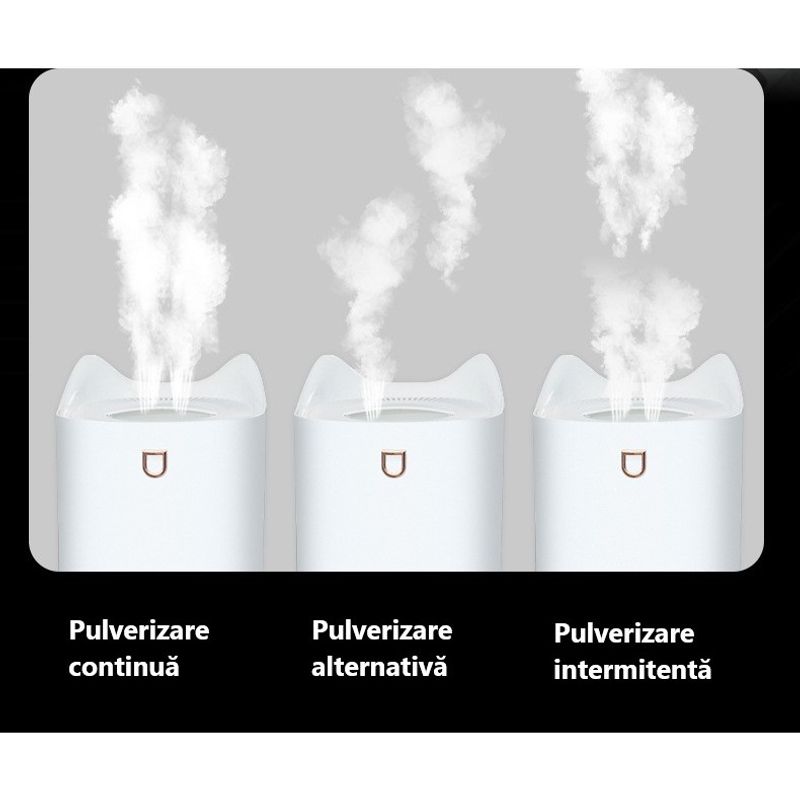 Electronice si Electrocasnice - Climatizare si sisteme de incalzire - Aparate filtrare aer - Umidificatoare - Umidificator cu duza dubla, Flippy, de capacitate mare 3L, roz - Infinity.ro