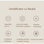 Electronice si Electrocasnice - Climatizare si sisteme de incalzire - Aparate filtrare aer - Umidificatoare - Umidificator de tip flacara, Flippy, cu aromaterapie, 7 culori, 250 ml, alb - Infinity.ro