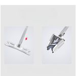 Market - Curatenie si intretinere casa - Produse menaj - Maturi si farase - Set Mop Plat + Galeata, Flippy, cu Sistem de Stoargere, Lungime Telescopica 140 cm, Argintiu/Galben - Infinity.ro