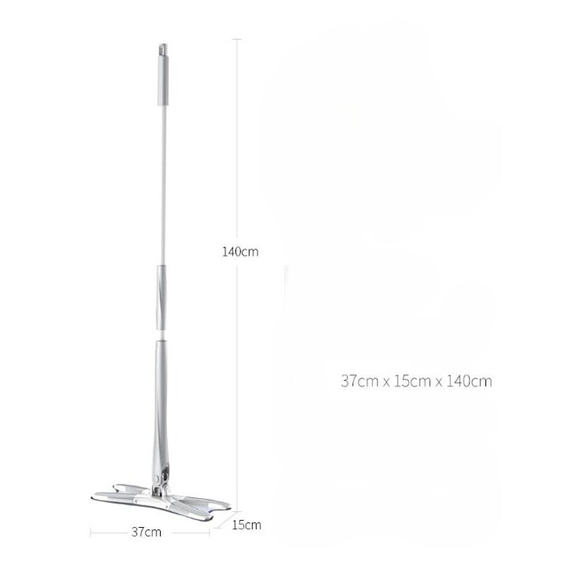 Market - Curatenie si intretinere casa - Produse menaj - Maturi si farase - Set Mop Plat + Galeata, Flippy, cu Sistem de Stoargere, Lungime Telescopica 140 cm, Argintiu/Galben - Infinity.ro