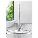 Market - Curatenie si intretinere casa - Produse menaj - Maturi si farase - Set Mop Plat + Galeata, Flippy, cu Sistem de Stoargere, Lungime Telescopica 140 cm, Argintiu/Galben - Infinity.ro