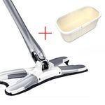 Market - Curatenie si intretinere casa - Produse menaj - Maturi si farase - Set Mop Plat + Galeata, Flippy, cu Sistem de Stoargere, Lungime Telescopica 140 cm, Argintiu/Galben - Infinity.ro