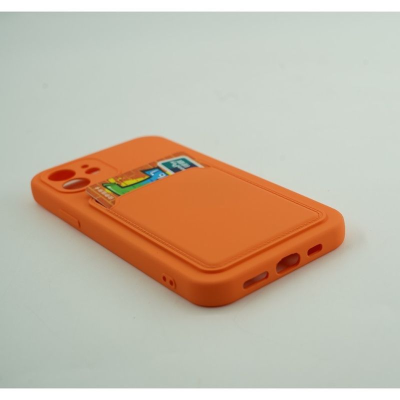 Laptop, Telefoane si Tablete - Telefoane mobile si accesorii - Accesorii Telefoane - Huse telefoane - Husa protectie Flippy cu suport card compatibila cu Apple iPhone 12 Portocaliu - Infinity.ro