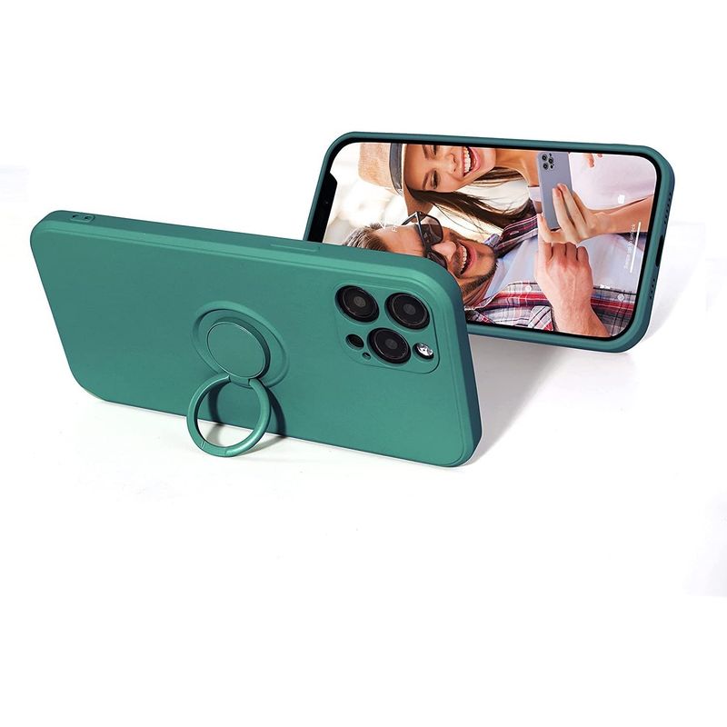 Laptop, Telefoane si Tablete - Telefoane mobile si accesorii - Accesorii Telefoane - Huse telefoane - Husa protectie Flippy compatibila cu Samsung Galaxy A71 Liquid Silicone Ring cu suport rotativ Verde - Infinity.ro