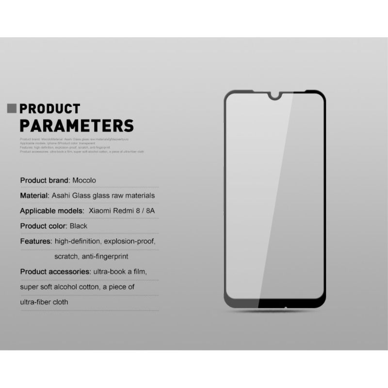 Laptop, Telefoane si Tablete - Telefoane mobile si accesorii - Accesorii Telefoane - Folii protectie telefoane - Folie Sticla Flippy® compatibila cu Xiaomi Redmi 8 111D Negru - Infinity.ro
