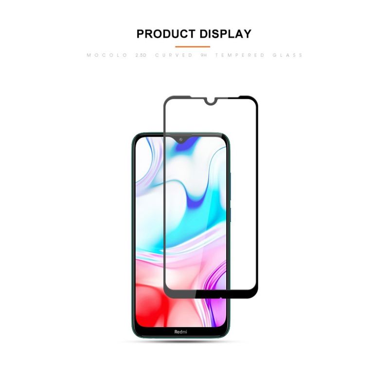 Laptop, Telefoane si Tablete - Telefoane mobile si accesorii - Accesorii Telefoane - Folii protectie telefoane - Folie Sticla Flippy® compatibila cu Xiaomi Redmi 8 111D Negru - Infinity.ro
