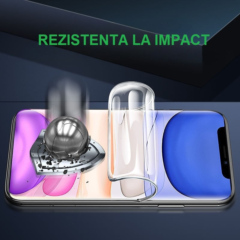 Laptop, Telefoane si Tablete - Telefoane mobile si accesorii - Accesorii Telefoane - Folii protectie telefoane - Folie de Protectie, Flippy, pentru iPhone 15 Pro, Flexible Hidrogel Ultra HD, Full Cover, Reparare Automata, Transparent - Infinity.ro