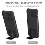 Laptop, Telefoane si Tablete - Telefoane mobile si accesorii - Accesorii Telefoane - Huse telefoane - Husa Defender cu Stand pentru iPhone 12 Pro, Negru, Suport reglabil, Antisoc, Protectie glisanta pentru camera, Flippy - Infinity.ro
