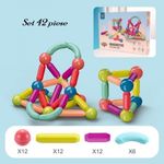 Jucarii, Copii si Bebe - Jucarii si jocuri - Seturi de constructie si cuburi - Seturi de constructie - Set inteligent de cuburi magnetice, forme geometrice, 42 piese, Multicolor - Infinity.ro