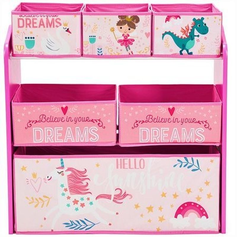 Casa si Gradina - Mobilier - Mobilier copii - Mobilier camera copiilor - Dulap depozitare jucarii U-Grow Believe in your dreams, Roz - Infinity.ro