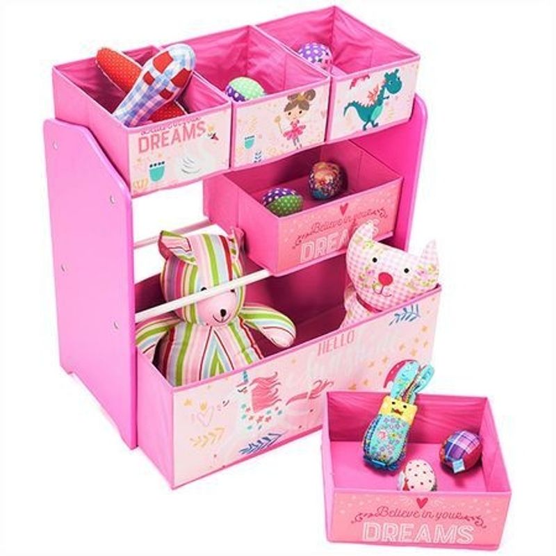 Casa si Gradina - Mobilier - Mobilier copii - Mobilier camera copiilor - Dulap depozitare jucarii U-Grow Believe in your dreams, Roz - Infinity.ro