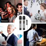 TV, Audio-Video si Foto - Audio profesionale - Microfoane profesionale - Microfon Wireless Profesional, Dual UHF Dinamic, Cardioid, Functie anulare zgomot, Tonor TW630, Afisaj Led, Gri, SET 2 - Infinity.ro