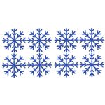 Casa si Gradina - Decoratiuni - Stickere decorative - Set stickere decorative Craciun, fulgi stralucitori, albastru inchis, gliter, model 2, 8 bucati, 8x8 cm - Infinity.ro