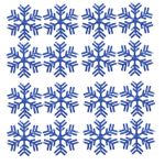 Casa si Gradina - Decoratiuni - Stickere decorative - Set stickere decorative Craciun, fulgi stralucitori, albastru inchis, gliter, model 1, 16 bucati, 4x4 cm - Infinity.ro