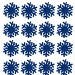 Casa si Gradina - Decoratiuni - Stickere decorative - Set stickere decorative Craciun, fulgi stralucitori, albastru inchis, gliter, model 3, 16 bucati, 4x4 cm - Infinity.ro