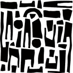 Casa si Gradina - Decoratiuni - Stickere decorative - Set stickere decorative perete, pietre abstracte, 4 buc, negru, 28x35 cm - Infinity.ro