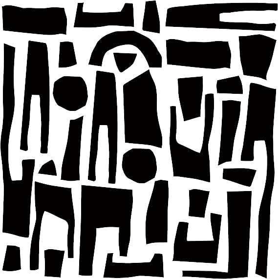 Set stickere decorative perete, pietre abstracte, 4 buc, negru, 28x35 cm