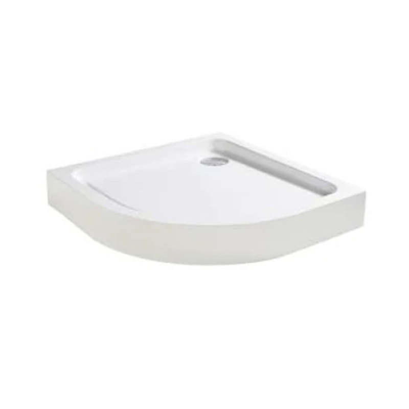 Casa si Gradina - Sanitare - Lavoar baie si accesorii - Baterii sanitare - Set Cadita de dus 80x80 semirotunda, baterie cabina dus, perdea de dus alba, sifon cadita  si bara de dus semirotunda - Infinity.ro