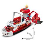 Jucarii, Copii si Bebe - Jucarii si jocuri - Vehicule si jucarii cu telecomanda - Elicoptere, avioane si nave de jucarie - Barca de pompieri cu macara si catapulta Shark Attack - Infinity.ro