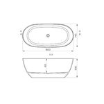 Casa si Gradina - Sanitare - Cazi si cabine de dus - Cazi baie - Cada freestanding Toronto, compozit mineral, fara preaplin cu ventil click-clack 160*74*60 - Infinity.ro