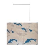 Casa si Gradina - Sanitare - Cazi si cabine de dus - Paravane si usi - Set bara din otel, 2 bucati, pe colt 90 x 90 cm,cu perdea dus 180X180 cm, alb cu delfini - Infinity.ro