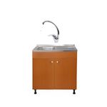 Casa si Gradina - Mobilier - Seturi de mobilier - Seturi bucatarie - Set, Masca Chiuveta Cires, Raulconstruct, 80 cm X 50 cm X 80 cm, Chiuveta anticalcar, Baterie lebada si Sifon scurgere - Infinity.ro