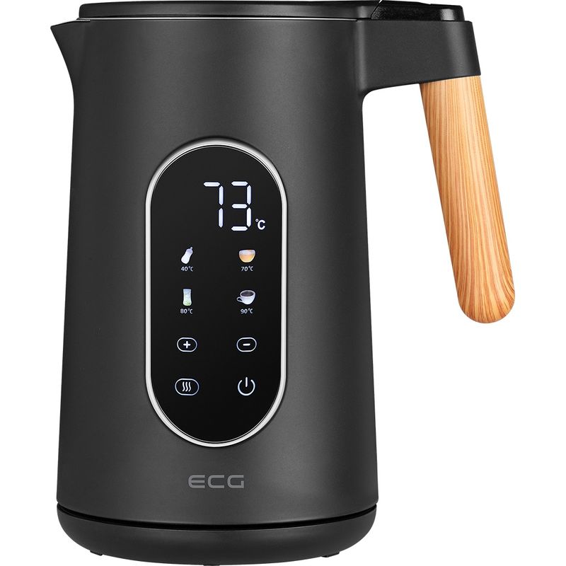 Electronice si Electrocasnice - Electrocasnice bucatarie - Preparare bauturi - Fierbatoare de apa - Fierbator electric ECG RK 1799 Smart Black, 1.7 litri, 2200 W, pereti dubli, panou tactil, functii presetate, negru - Infinity.ro