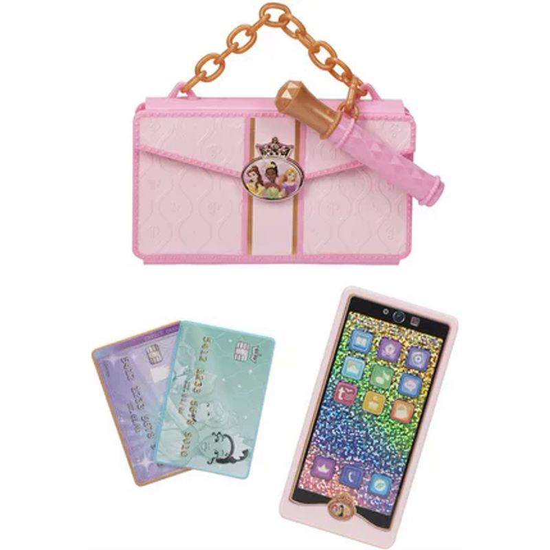 Jucarii, Copii si Bebe - Jucarii si jocuri - Jucarii de rol - Frumusete, bijuterii si accesorii fetite - Set geanta + telefon mobil Princess Disney 21.6 x 20.3 x 3.2 cm Roz - Infinity.ro