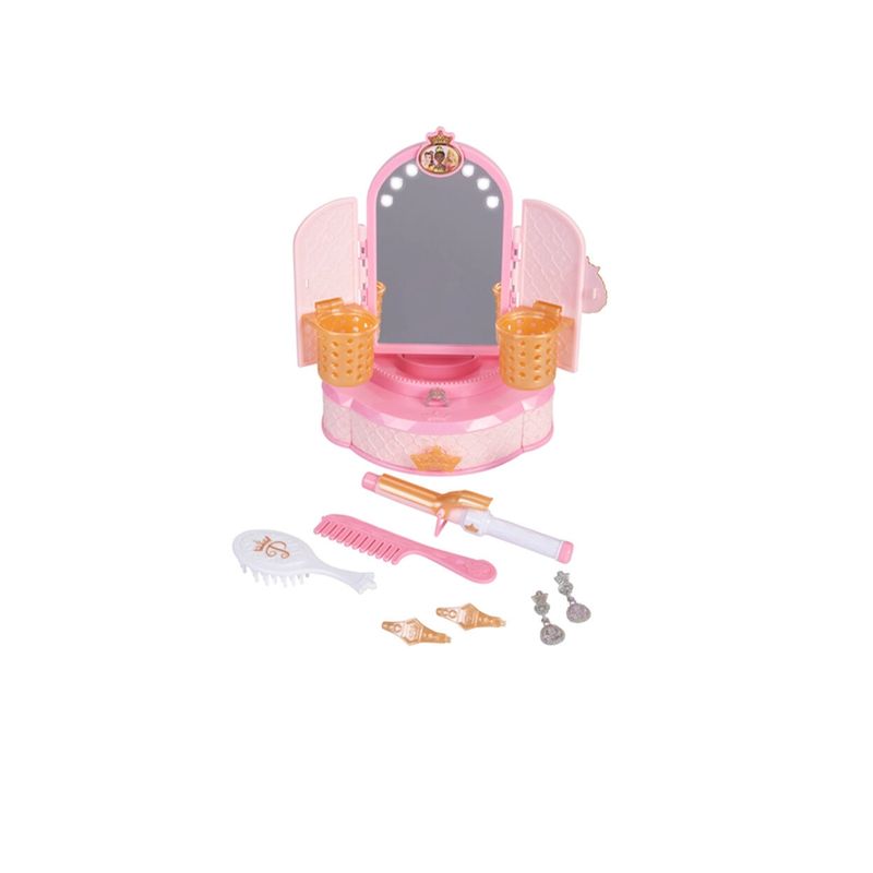 Jucarii, Copii si Bebe - Jucarii si jocuri - Jucarii de rol - Frumusete, bijuterii si accesorii fetite - Set 7 accesori oglinda de machiaj Disney Princess Multicolor 26 x 26 x 11 cm - Infinity.ro