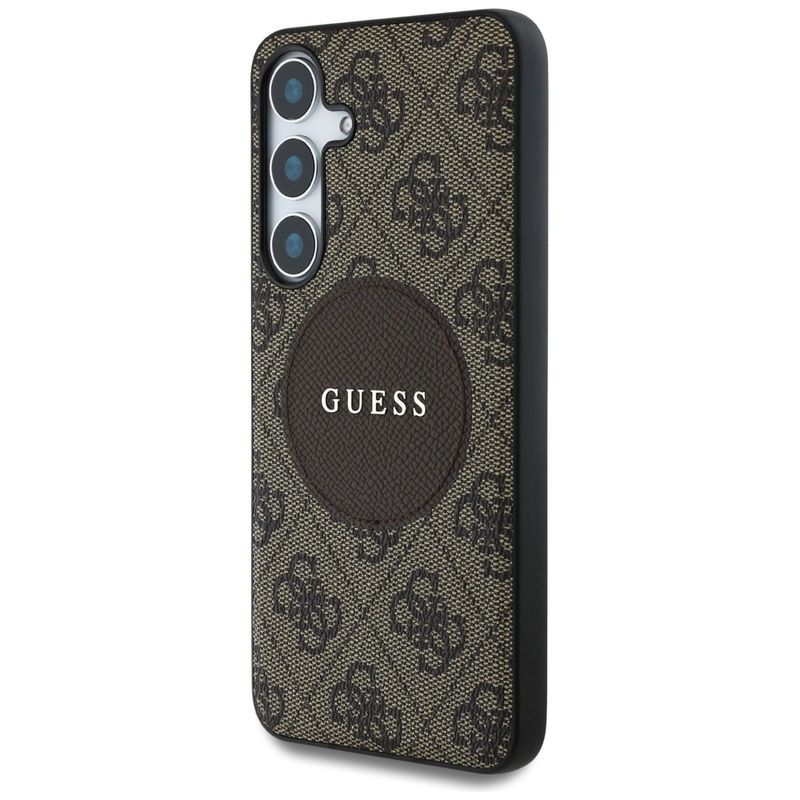 Laptop, Telefoane si Tablete - Telefoane mobile si accesorii - Accesorii Telefoane - Huse telefoane - Husa pentru Samsung Galaxy S25 Plus - Guess 4G Circle Classic Logo MagSafe (GUHMS25MP4PGRSGW) - Maro - Infinity.ro