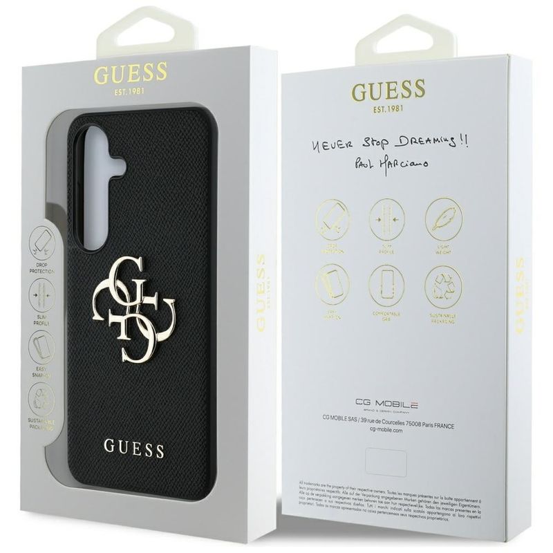 Laptop, Telefoane si Tablete - Telefoane mobile si accesorii - Accesorii Telefoane - Huse telefoane - Husa pentru Samsung Galaxy S25 - Guess Hardcase 4G Grained Big and Classic Logo (GUHCS25SPGT4MBK) - Negru - Infinity.ro