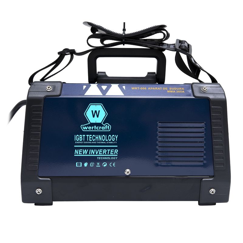 Casa si Gradina - Constructii - Scule electrice si accesorii - Aparate de sudura - Invertor de sudura WertCraft WRT-006, 20-300 A amperaj, 230 V, 1.6-4 mm diametru electrod, MMA, IP21, funtie anti-lipire - Infinity.ro