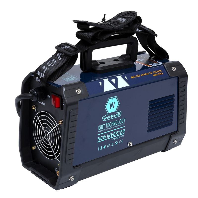 Casa si Gradina - Constructii - Scule electrice si accesorii - Aparate de sudura - Invertor de sudura WertCraft WRT-006, 20-300 A amperaj, 230 V, 1.6-4 mm diametru electrod, MMA, IP21, funtie anti-lipire - Infinity.ro