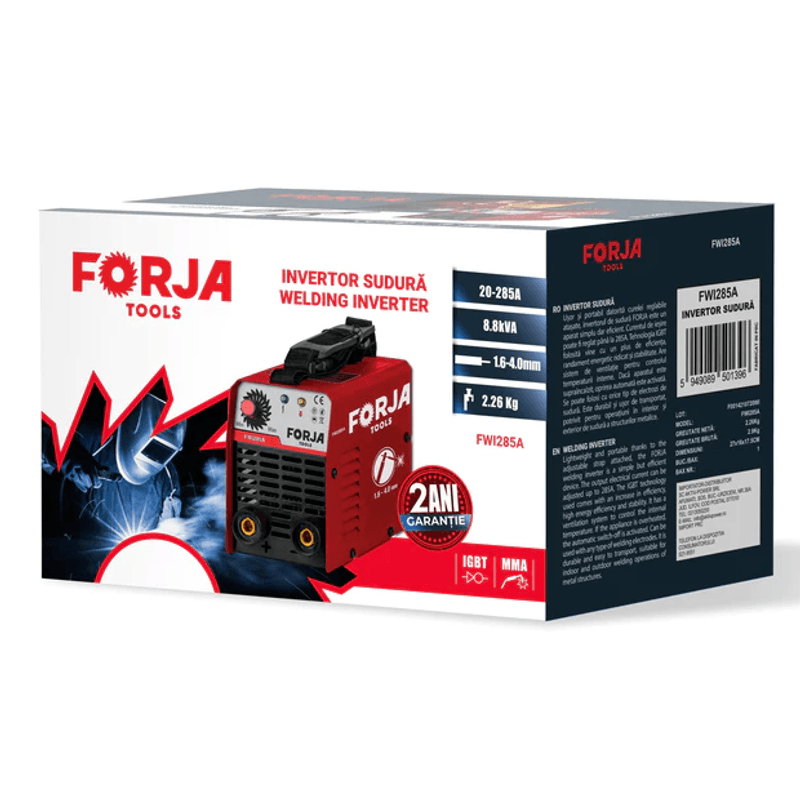 Casa si Gradina - Constructii - Scule electrice si accesorii - Aparate de sudura - Invertor de sudura MMA Forja Tools, FWI285A, 285 A, 1.6 - 4 mm - Infinity.ro