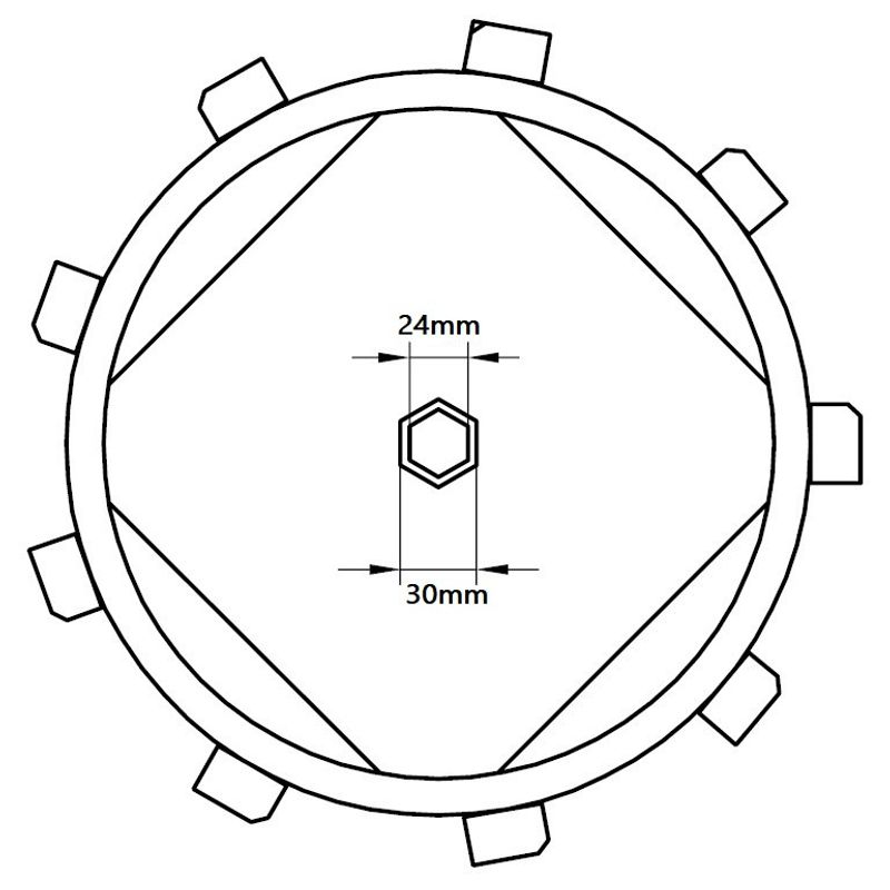 Casa si Gradina - Gradinarit si plante - Utilaje gradina - Motosape si motocultoare - Set roti metalice 300x135 cu manicot, 23 de axe, Elefant - Infinity.ro