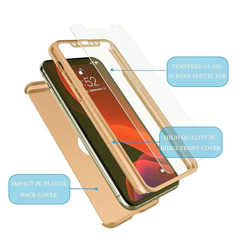 Laptop, Telefoane si Tablete - Telefoane mobile si accesorii - Accesorii Telefoane - Huse telefoane - Husa de protectie Flippy compatibila cu Samsung S21 5G Full Cover 360 Auriu + Folie de protectie - Infinity.ro