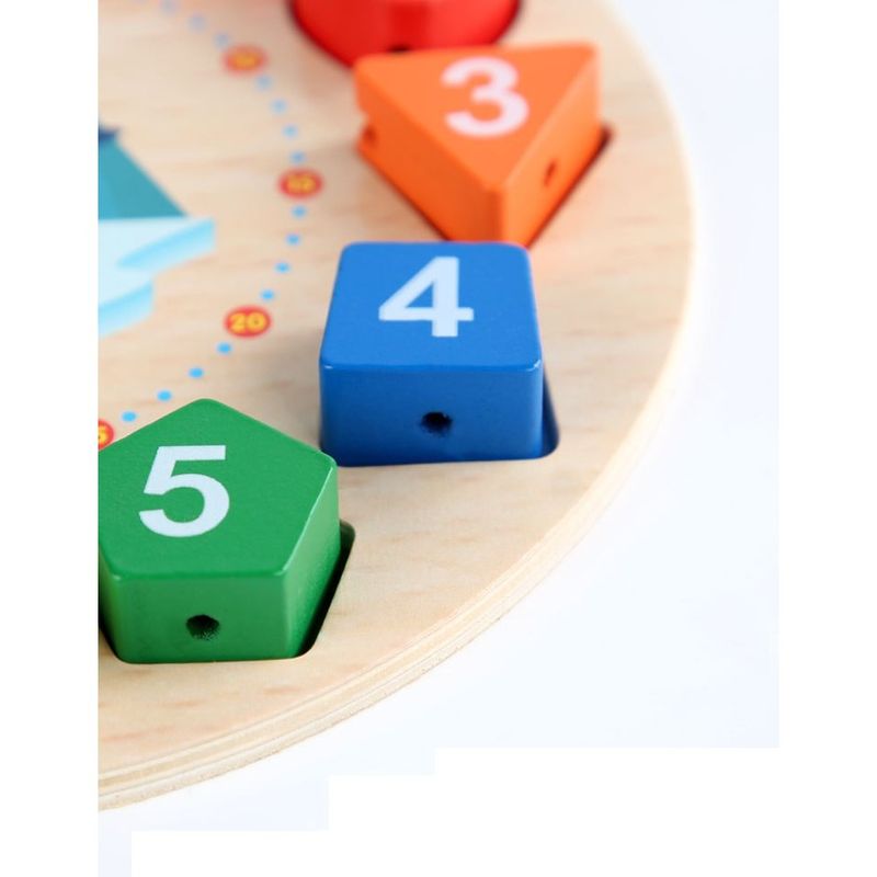 Jucarii, Copii si Bebe - Jucarii si jocuri - Jucarii & jocuri educative - Jocuri si jucarii educative - Jucarie Educativa Flippy, Tip Montessori, Model Ceas Pinguin, din Lemn, + 36 Luni, 12 Piese, 17.2 cm, Multicolor - Infinity.ro