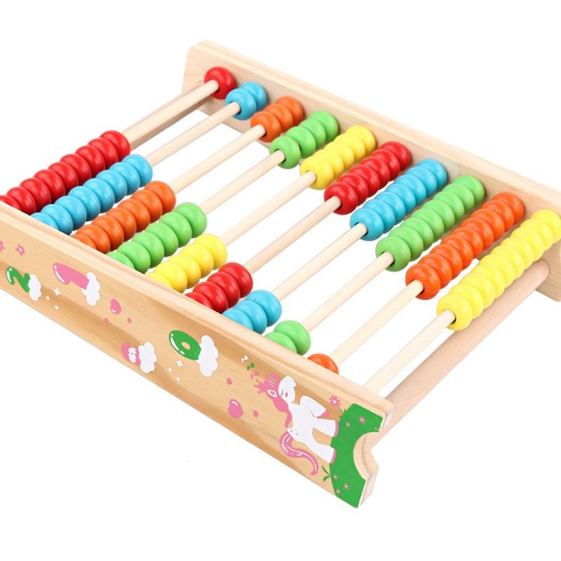 Jucarii, Copii si Bebe - Jucarii si jocuri - Jucarii & jocuri educative - Jocuri si jucarii educative - Numaratoare Flippy, din Lemn, Vopsea Ecologica, 10 Siruri x 10 Margele, 4-6 Ani, 24.5 x 20.5 cm, Multicolor - Infinity.ro