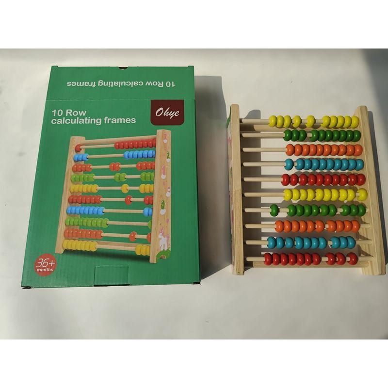Jucarii, Copii si Bebe - Jucarii si jocuri - Jucarii & jocuri educative - Jocuri si jucarii educative - Numaratoare Flippy, din Lemn, Vopsea Ecologica, 10 Siruri x 10 Margele, 4-6 Ani, 24.5 x 20.5 cm, Multicolor - Infinity.ro