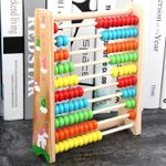 Jucarii, Copii si Bebe - Jucarii si jocuri - Jucarii & jocuri educative - Jocuri si jucarii educative - Numaratoare Flippy, din Lemn, Vopsea Ecologica, 10 Siruri x 10 Margele, 4-6 Ani, 24.5 x 20.5 cm, Multicolor - Infinity.ro