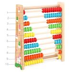 Jucarii, Copii si Bebe - Jucarii si jocuri - Jucarii & jocuri educative - Jocuri si jucarii educative - Numaratoare Flippy, din Lemn, Vopsea Ecologica, 10 Siruri x 10 Margele, 4-6 Ani, 24.5 x 20.5 cm, Multicolor - Infinity.ro