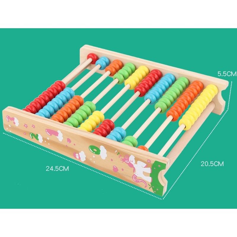 Jucarii, Copii si Bebe - Jucarii si jocuri - Jucarii & jocuri educative - Jocuri si jucarii educative - Numaratoare Flippy, din Lemn, Vopsea Ecologica, 10 Siruri x 10 Margele, 4-6 Ani, 24.5 x 20.5 cm, Multicolor - Infinity.ro