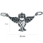 Fashion, accesorii si bijuterii - Femei - Bijuterii femei - Pandantive femei - Pandantiv, Jolie Silver, Argint 925, Model Bufnita Patinata, 30 x 15 mm, 2.4 g - Infinity.ro