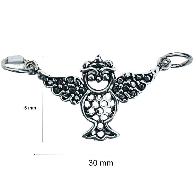 Fashion, accesorii si bijuterii - Femei - Bijuterii femei - Pandantive femei - Pandantiv, Jolie Silver, Argint 925, Model Bufnita Patinata, 30 x 15 mm, 2.4 g - Infinity.ro
