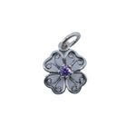 Fashion, accesorii si bijuterii - Femei - Bijuterii femei - Pandantive femei - Pandantiv din Argint 925 Trifoi Filigran cu Piatra - Infinity.ro