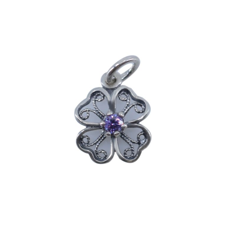 Fashion, accesorii si bijuterii - Femei - Bijuterii femei - Pandantive femei - Pandantiv din Argint 925 Trifoi Filigran cu Piatra - Infinity.ro