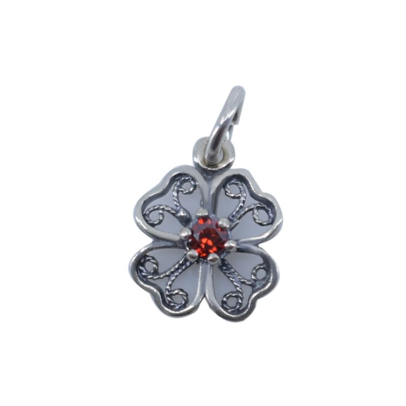 Fashion, accesorii si bijuterii - Femei - Bijuterii femei - Pandantive femei - Pandantiv din Argint 925 Trifoi Filigran cu Piatra - Infinity.ro